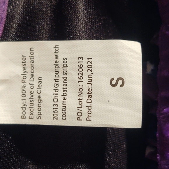 Spooktacular Creations Purple and Black Witch Dress with Puffed Sleeves Sz S - Picture 6 of 9